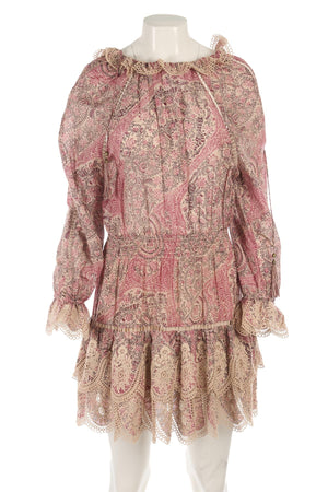 ZIMMERMANN MULTI COTTON MINI DRESS UK 12