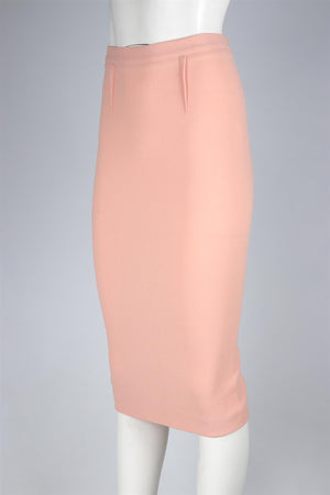 ROLAND MOURET PINK CADY MIDI SKIRT UK 6