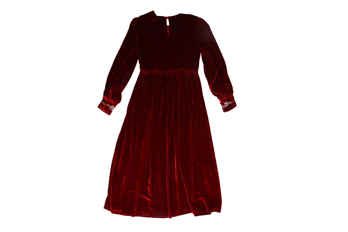 MUZUNGU SISTERS RED VELVET MAXI DRESS SMALL