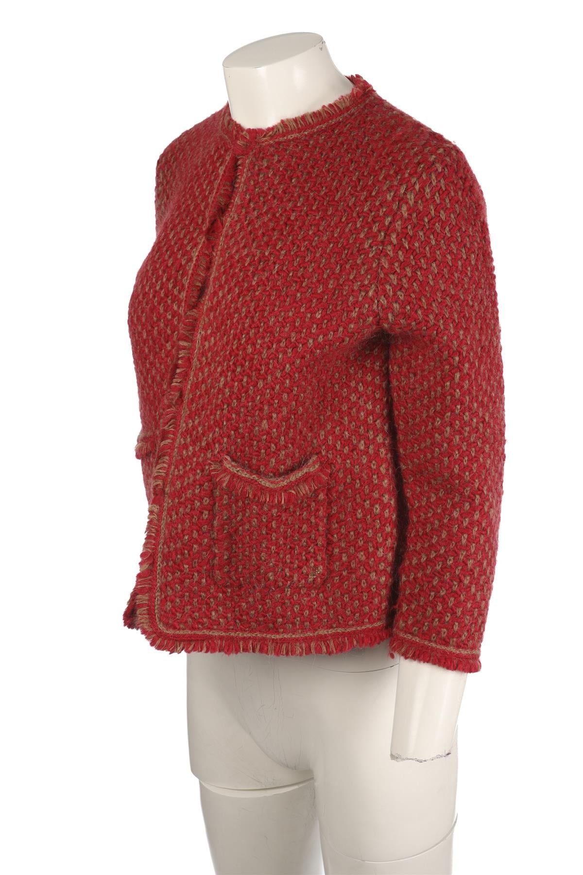 CH CAROLINA HERRARA RED WOOL JACKET MEDIUM