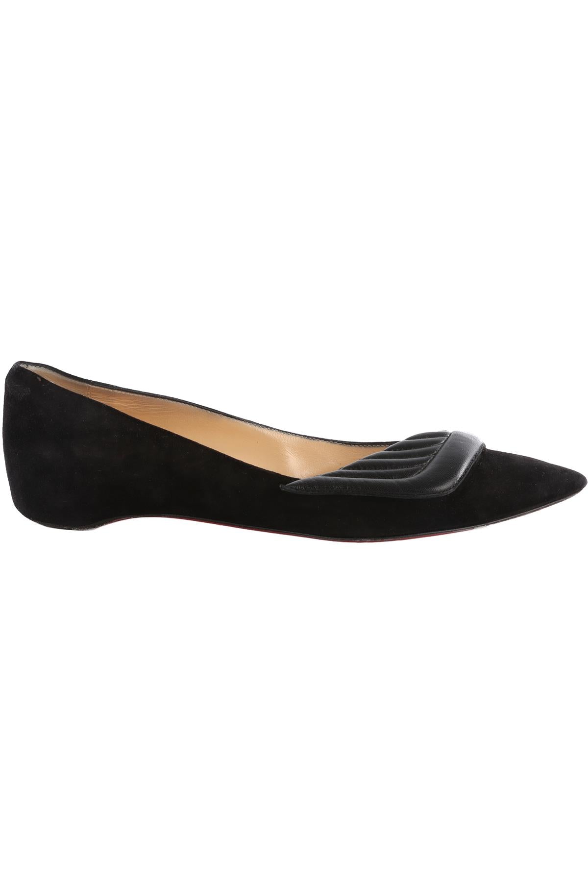CHRISTIAN LOUBOUTIN BLACK SUEDE BALLET FLATS EU 38 UK 5 US 8