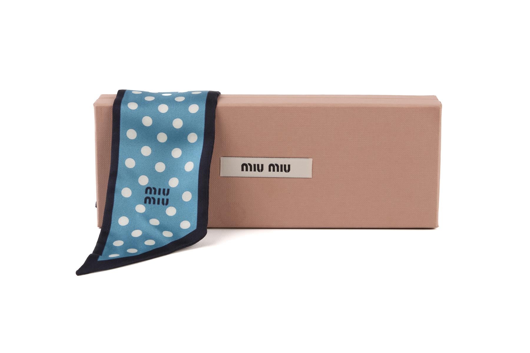 MIU MIU BLUE SILK SCARF