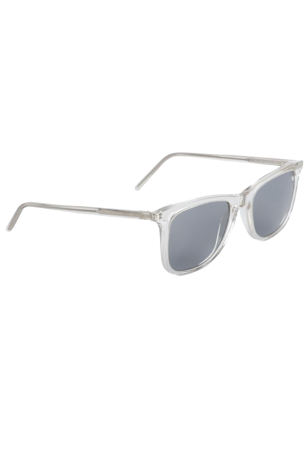 SAINT LAURENT CLEAR SQUARE FRAME ACETATE SUNGLASSES