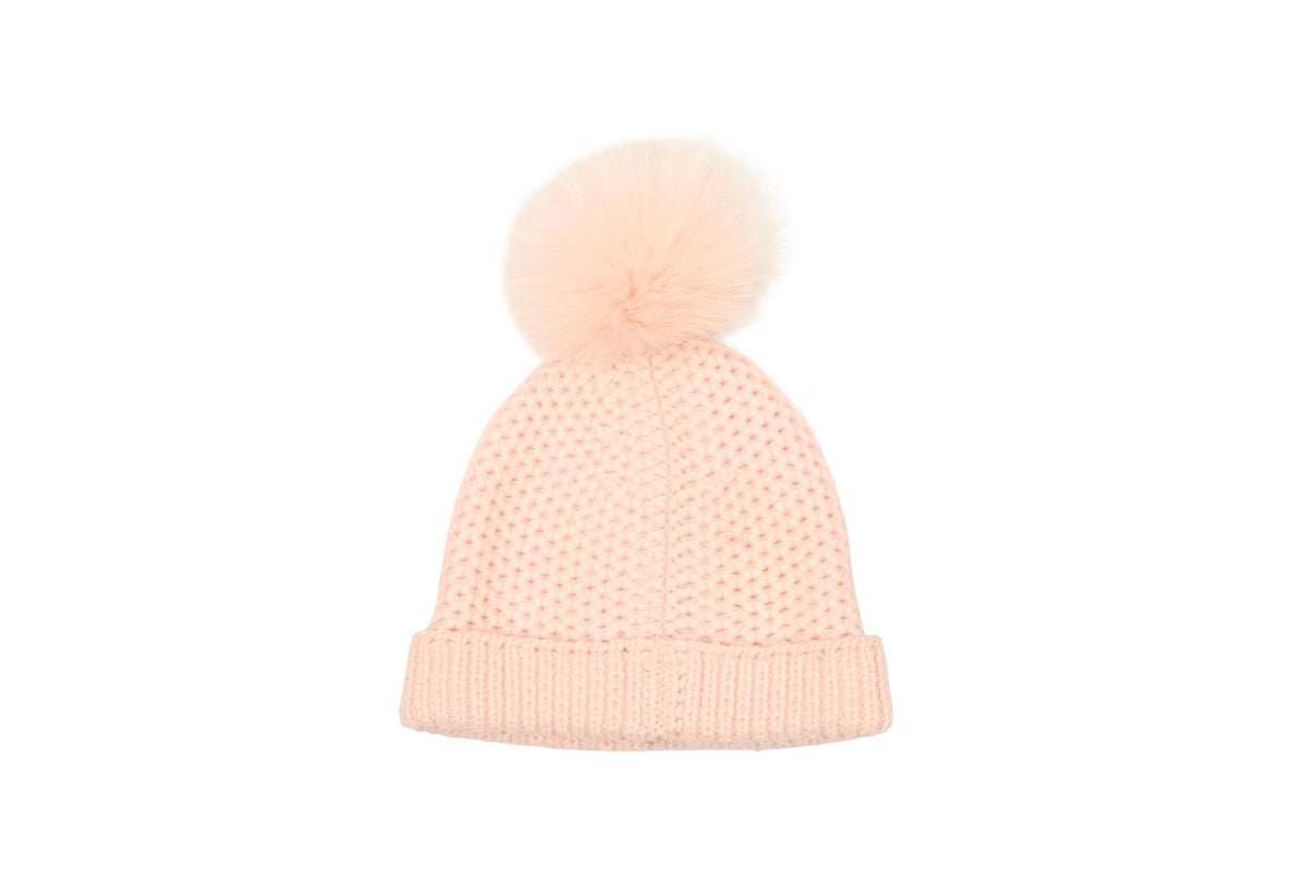 LORO PIANA PINK KIDS GIRLS BEANIE AND SCARF MEDIUM
