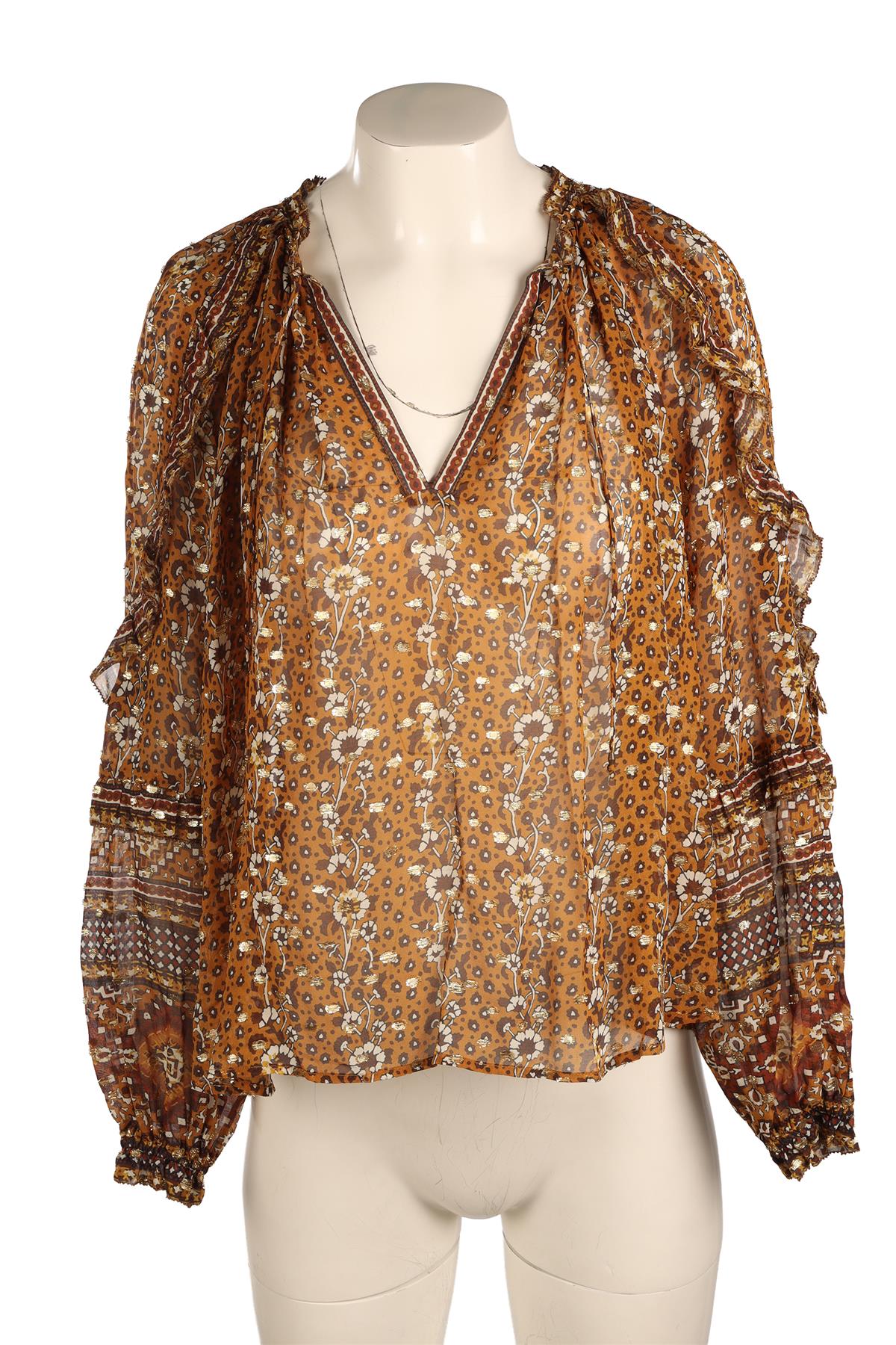 ULLA JOHNSON YELLOW SILK TOP US 2 UK 6