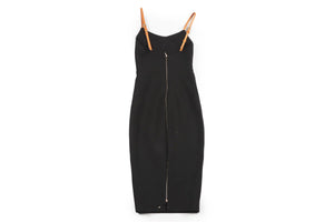 VICTORIA BECKHAM BLACK KNIT MIDI DRESS UK 8