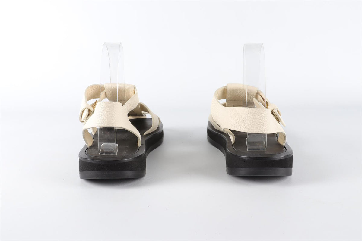 THE ROW CREAM FISHERMAN LEATHER SANDALS EU 38 UK 5 US 8