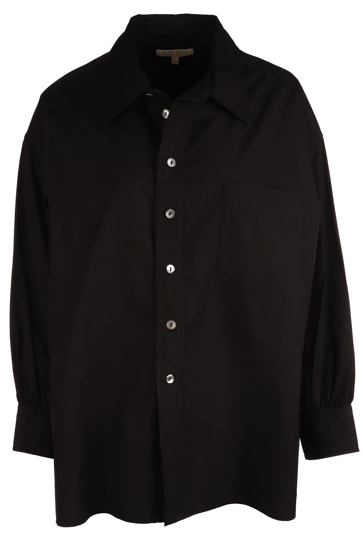SUZIE KONDI BLACK COTTON SHIRT XSMALL