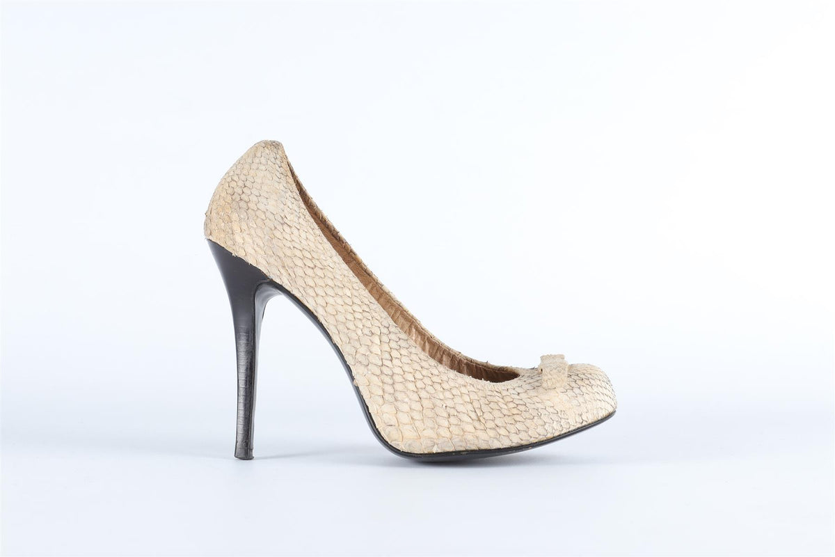 LANVIN BEIGE PYTHON PUMPS EU 39 UK 6