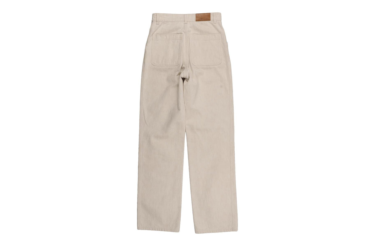 LORO PIANA ECRU HIGH RISE STRAIGHT LEG JEANS IT 40 UK 8