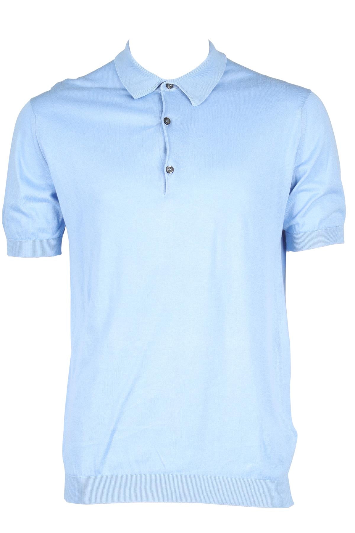 JOHN SMEDLEY BLUE MEN'S COTTON POLO SHIRT MEDIUM