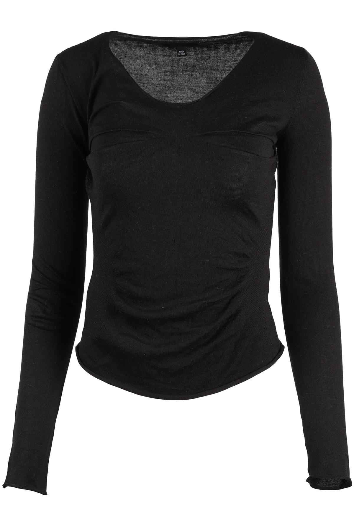 HELMUT LANG BLACK KNIT TOP IT 40 UK 8