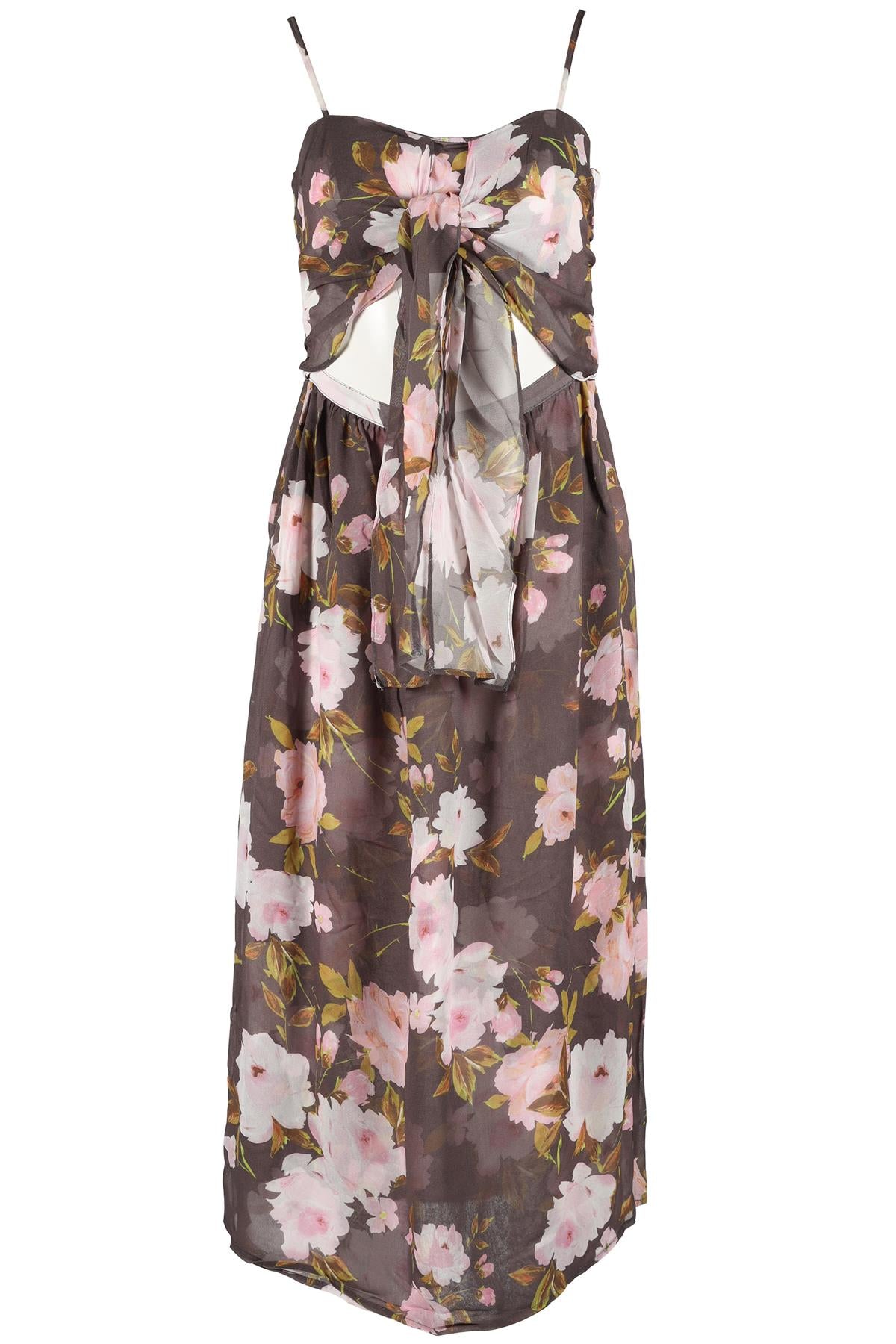 FLYNN SKYE MULTICOLOURED CREPE MIDI DRESS MEDIUM
