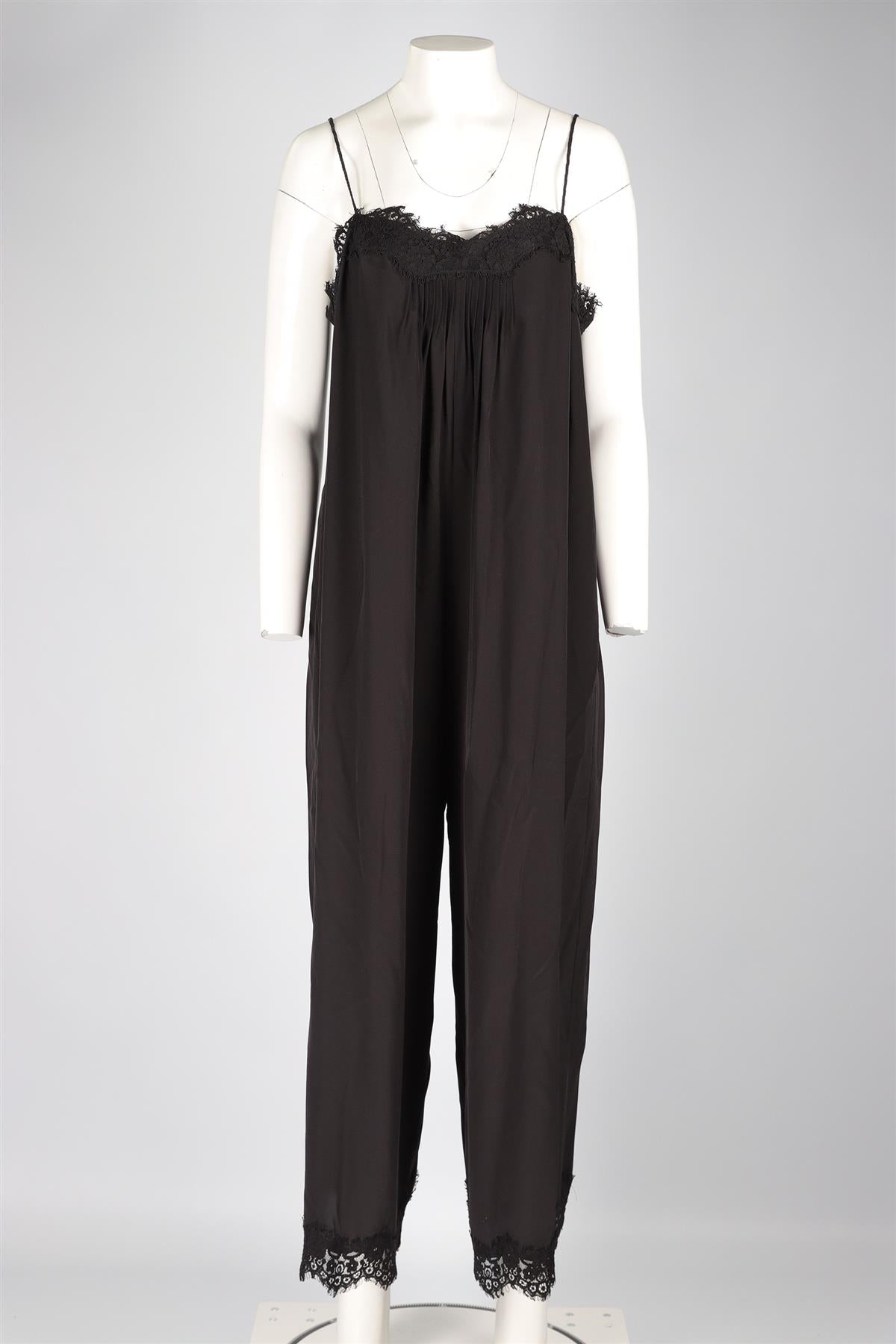 ZIMMERMANN BLACK SILK JUMPSUIT UK 14