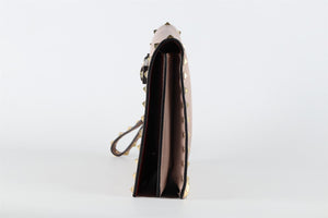 VALENTINO GARAVANI PINK ROCKSTUD LEATHER CLUTCH