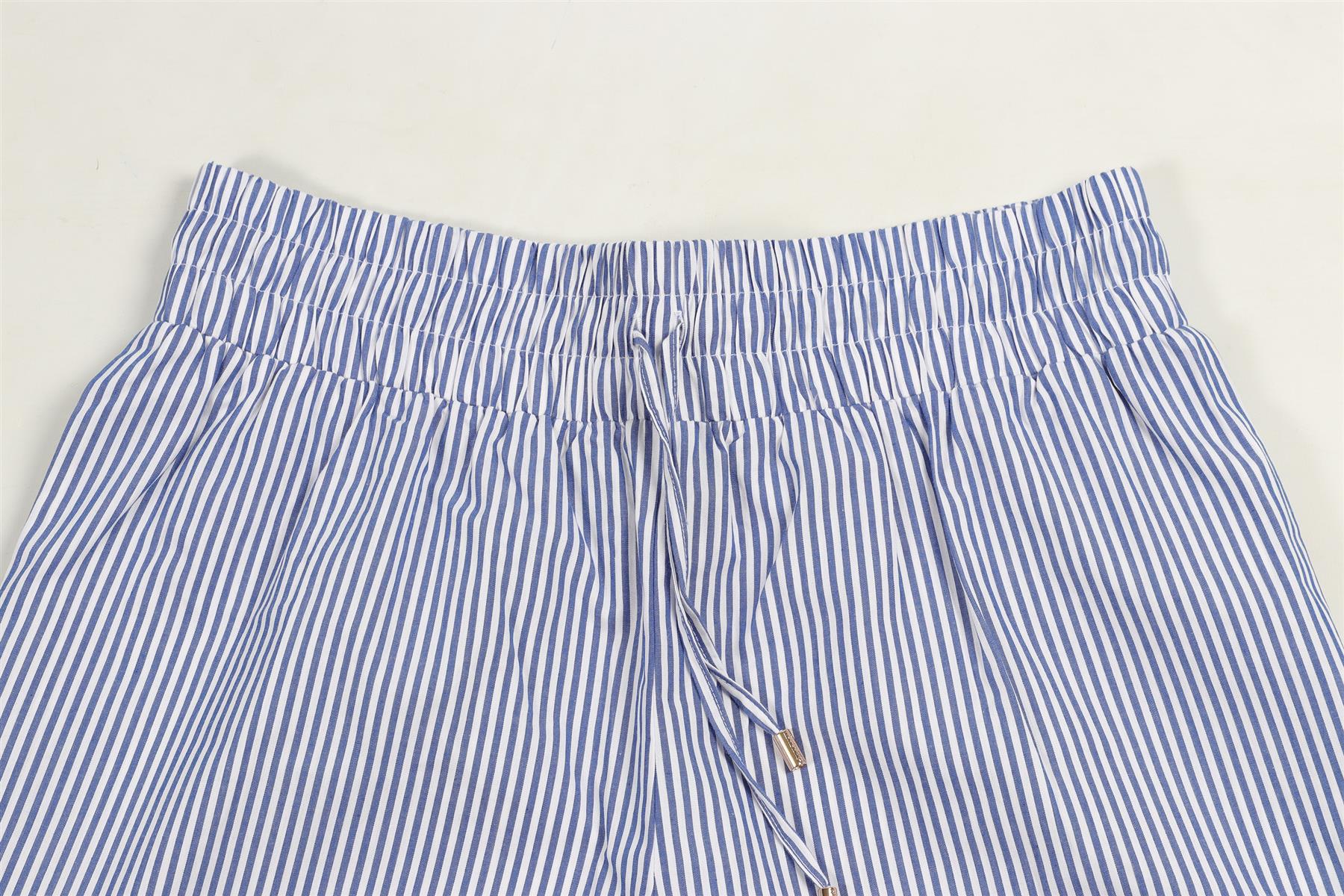 MELISSA ODABASH BLUE AND WHITE COTTON SHORTS MEDIUM