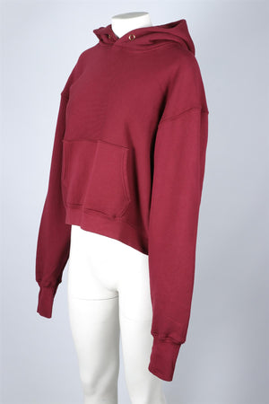 LES TIENS BURGUNDY COTTON HOODIE MEDIUM