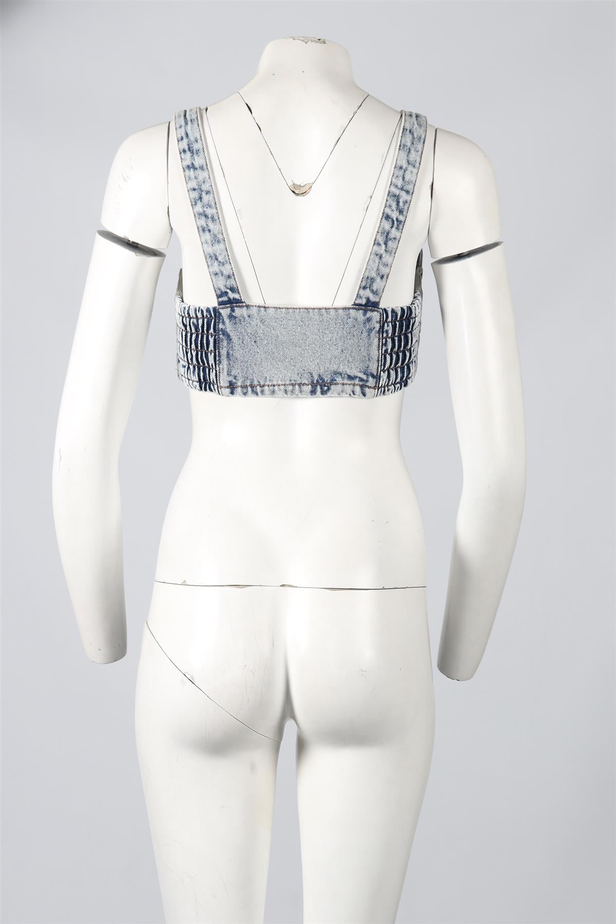 ALESSANDRA RICH CROPPED DENIM TOP IT 42 UK 10