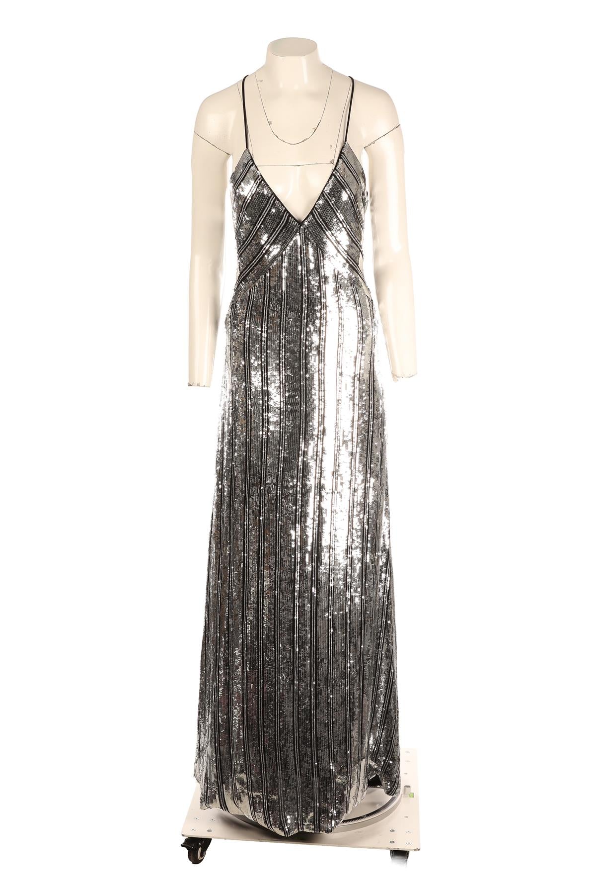 GALVAN LONDON SILVER SEQUIN DRESS UK 10