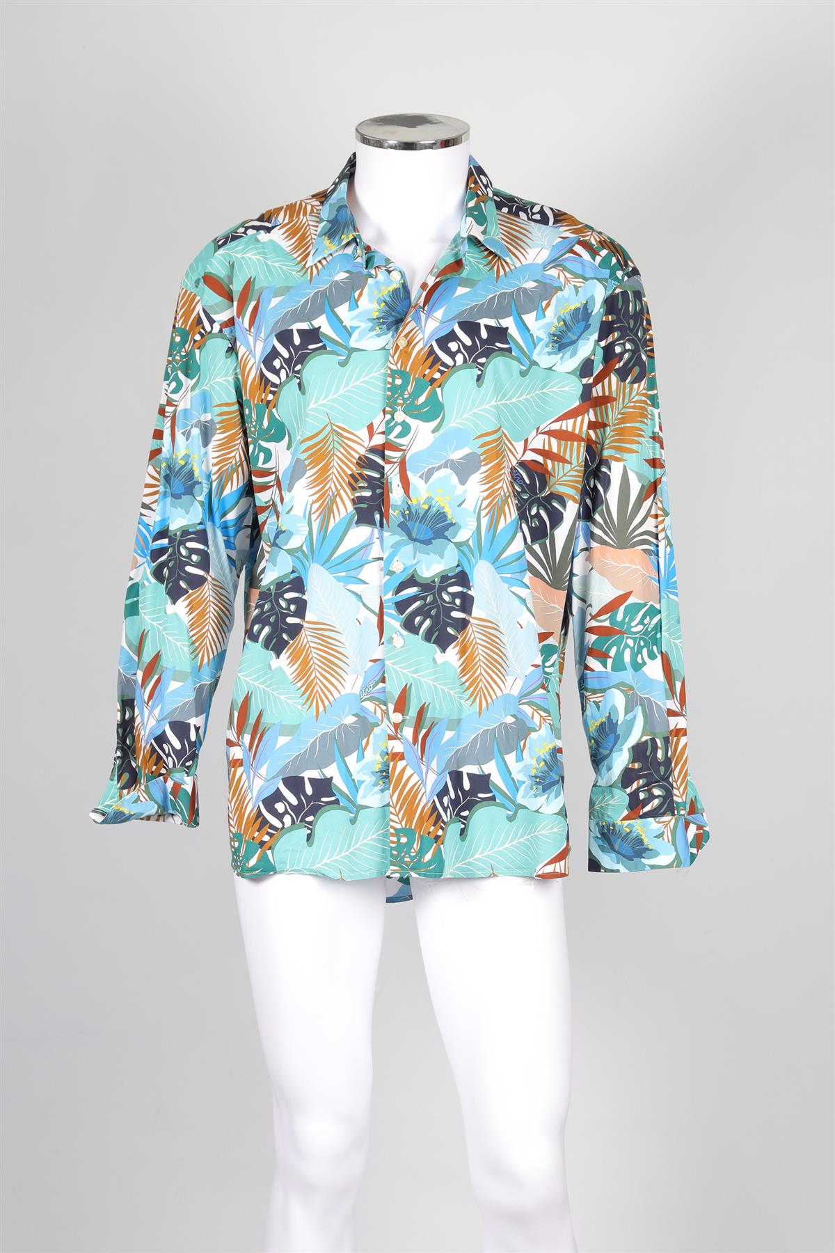 ETRO GREEN MEN'S COTTON SHIRT IT 44 UK/US CHEST 34
