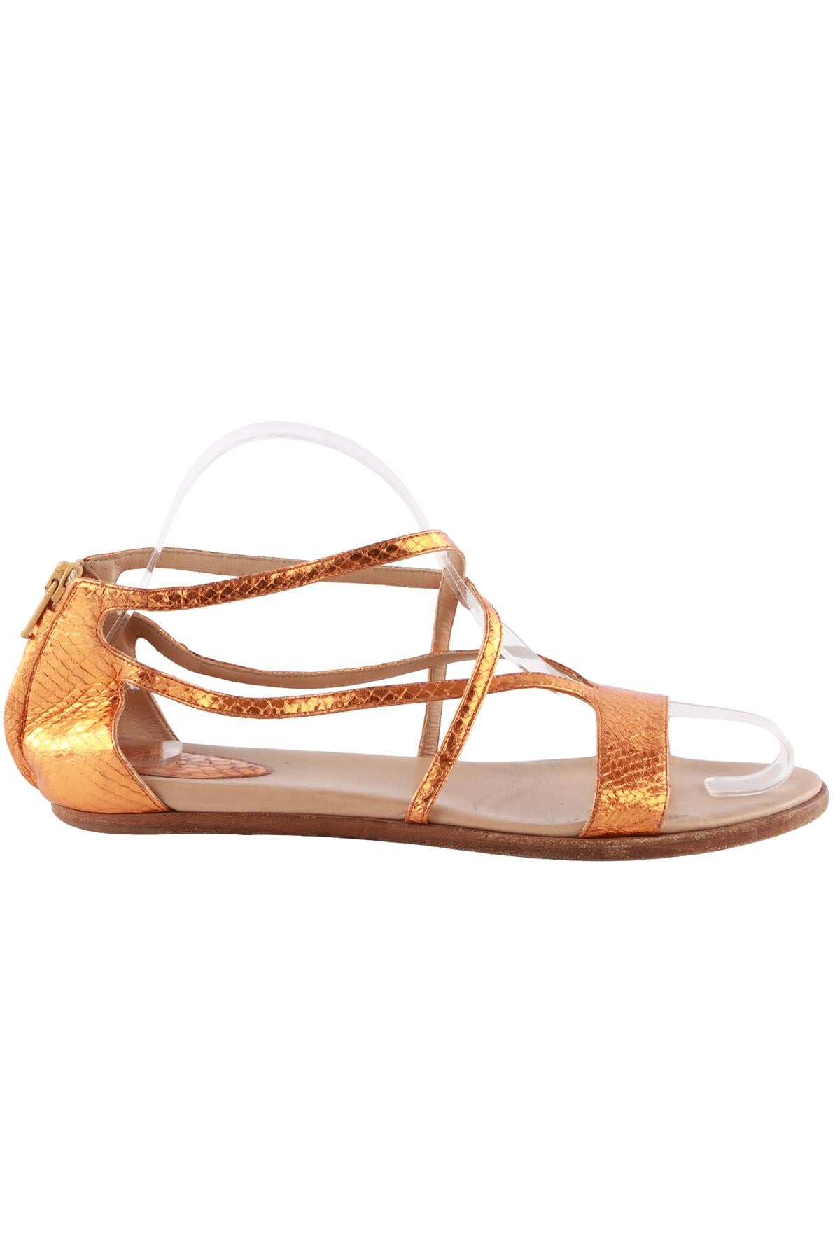 CHLOÈ ORANGE LEATHER SANDALS EU 38 UK 5 US 8