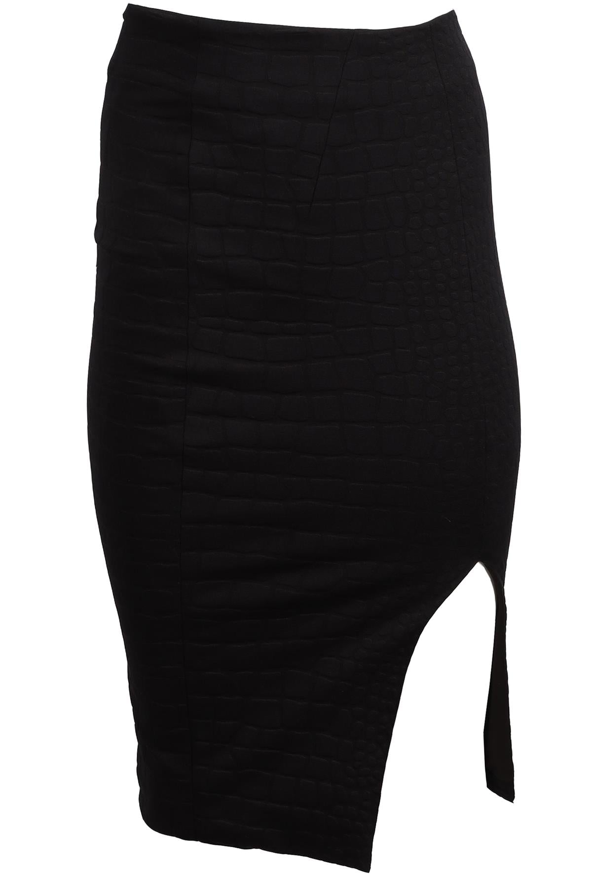 JONATHAN SIMKHAI BLACK KNIT MIDI SKIRT US 4 UK 6