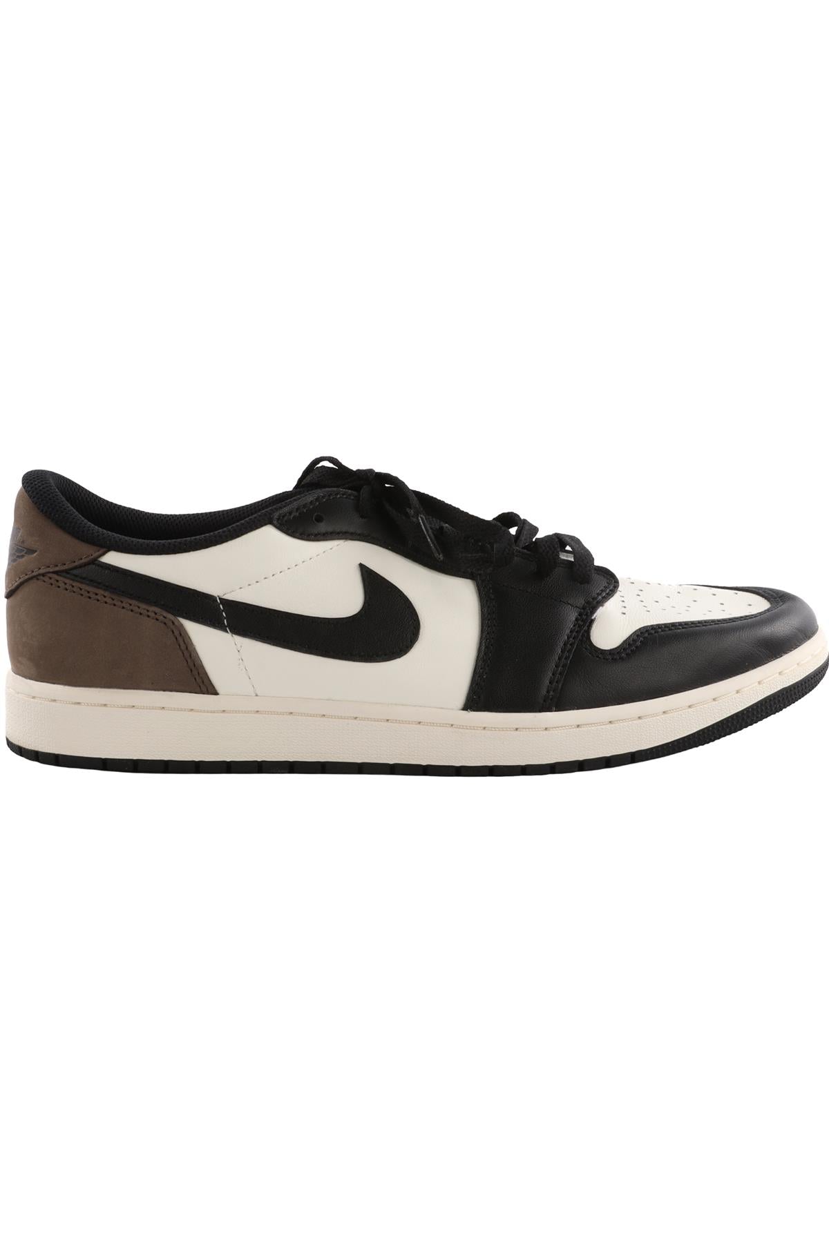 NIKE BLACK MEN'S AIR JORDAN ONE MOCHA LEATHER SNEAKERS EU 47.5 UK 12 US 13