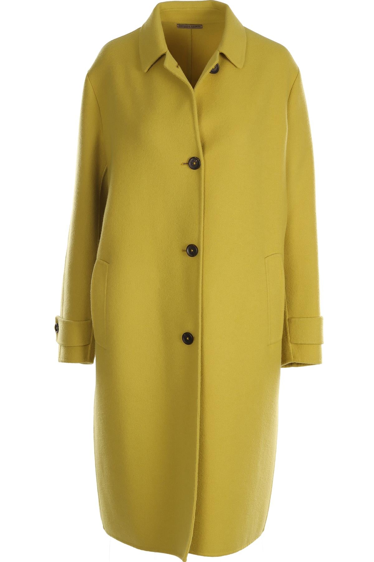 BOTTEGA VENETA GREEN CASHMERE COAT IT 46 UK 14