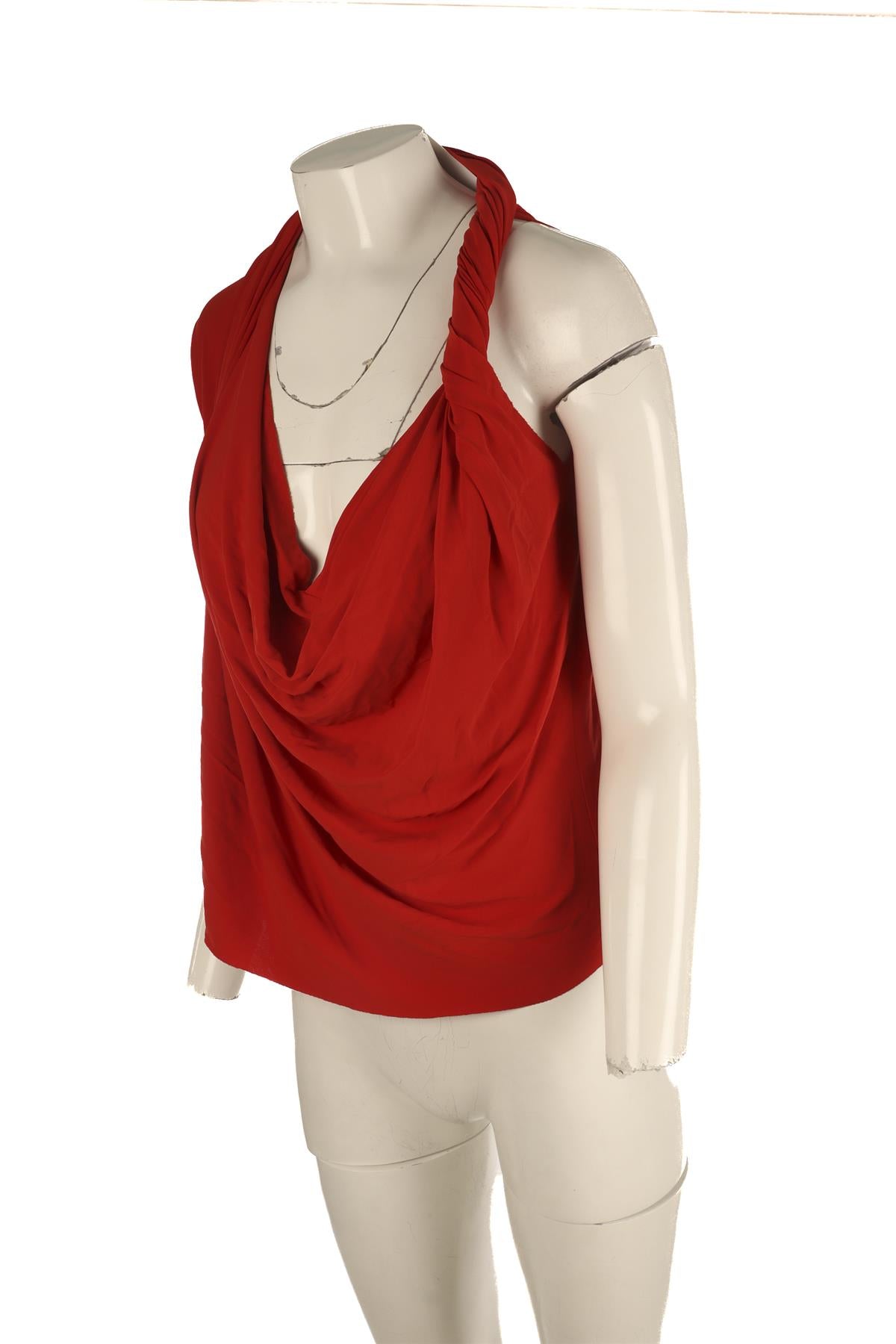 LANVIN RED 2012 JERSEY TOP FR 40 UK 12