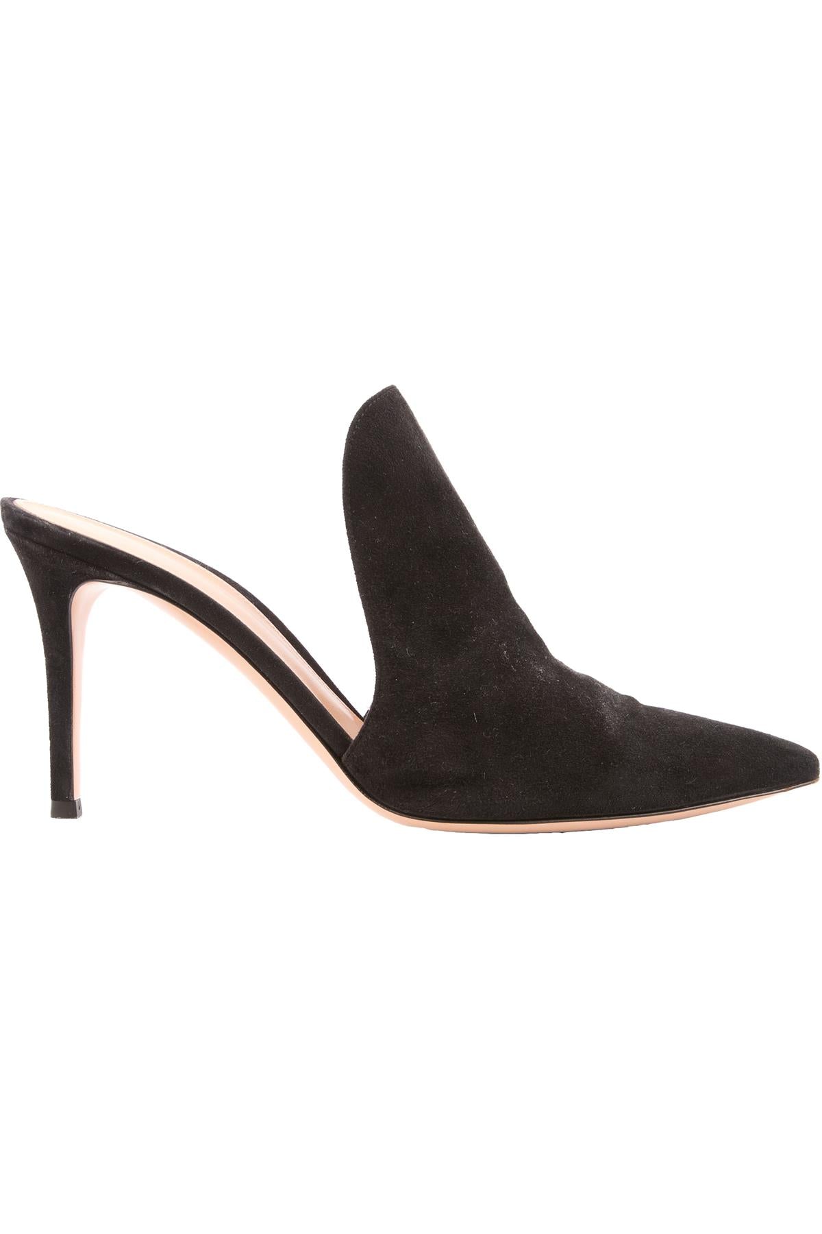 GIANVITO ROSSI BLACK SUEDE MULES EU 39 UK 6 US 9