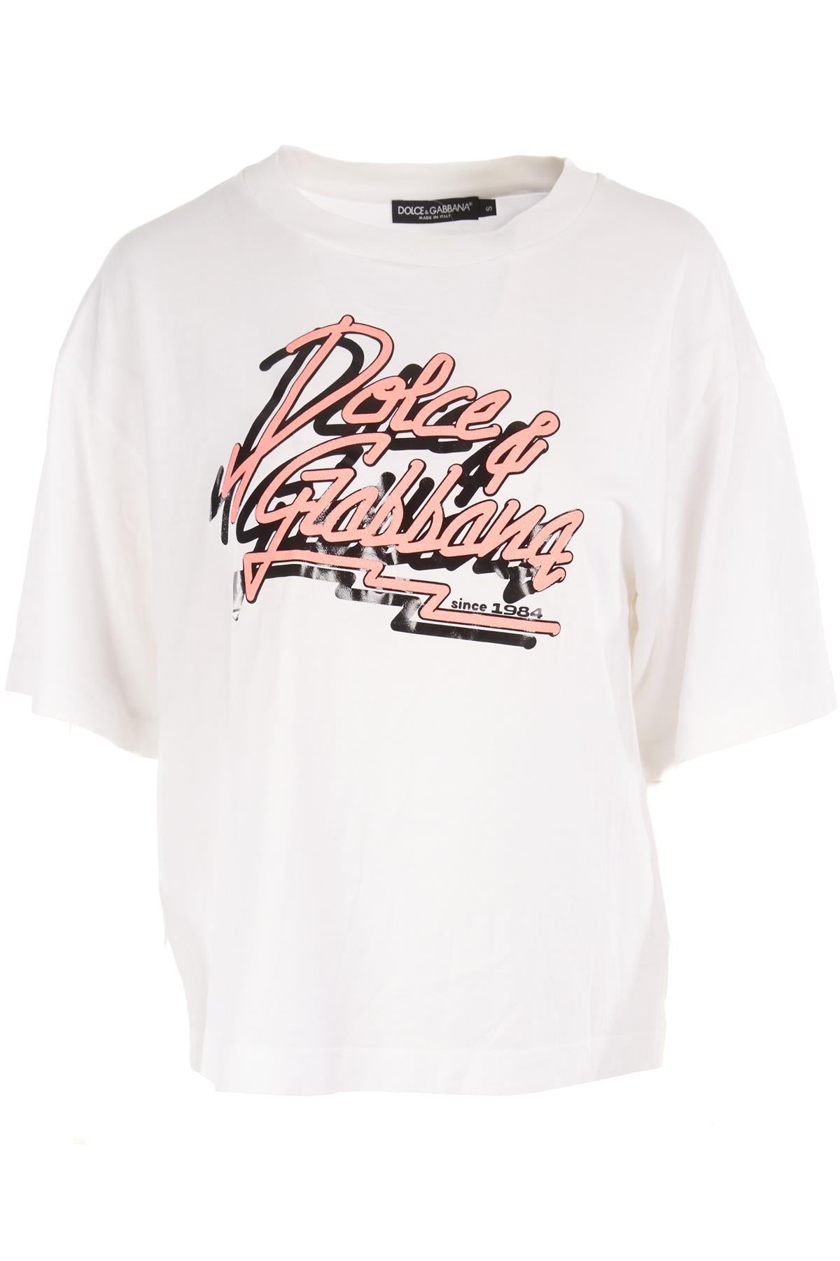 DOLCE & GABBANA WHITE COTTON T-SHIRT SMALL