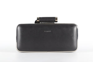 PINKO BLACK LEATHER CLUTCH