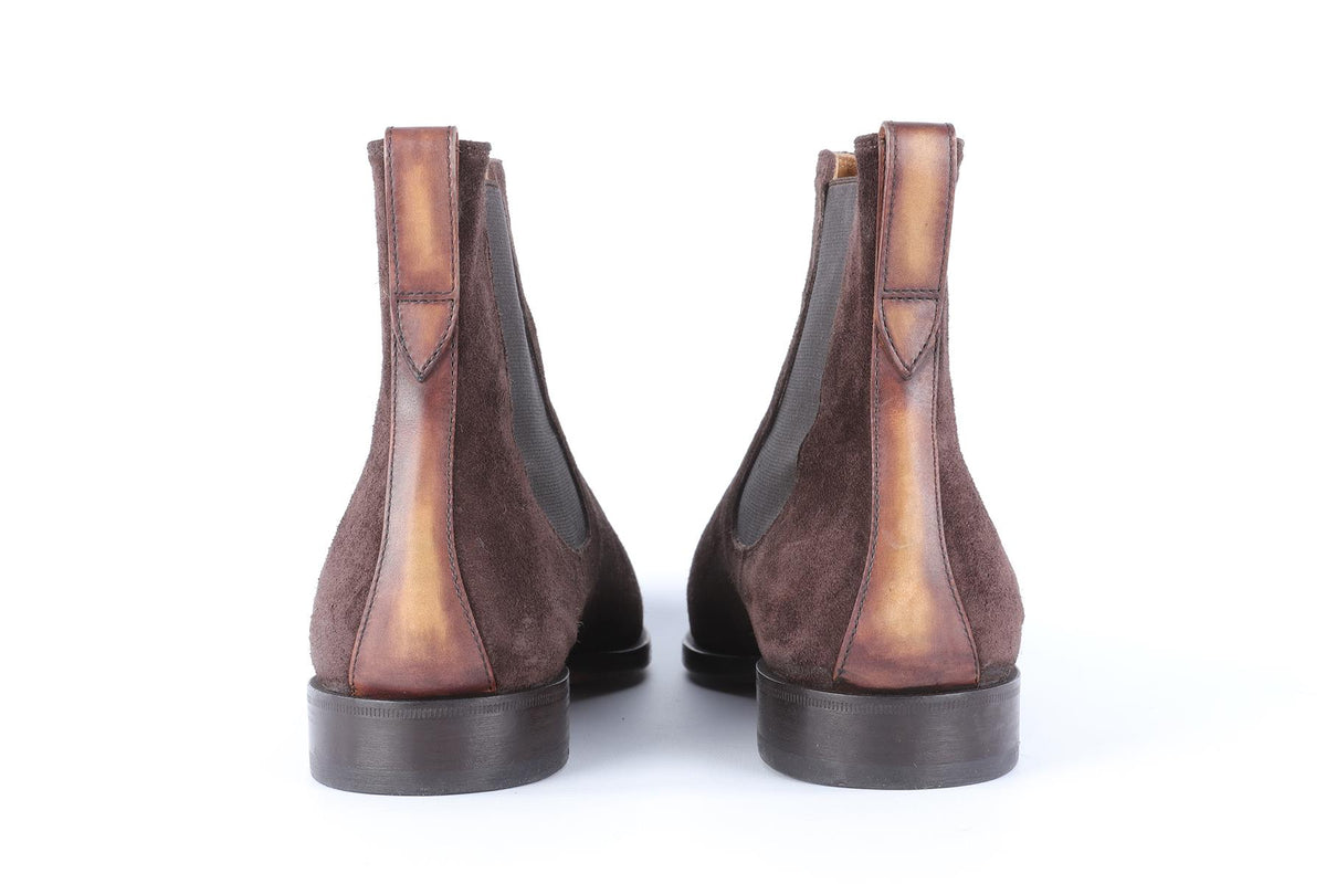 BERLUTI BROWN MEN'S SUEDE ANKLE BOOTS EU 42 UK 8 US 9