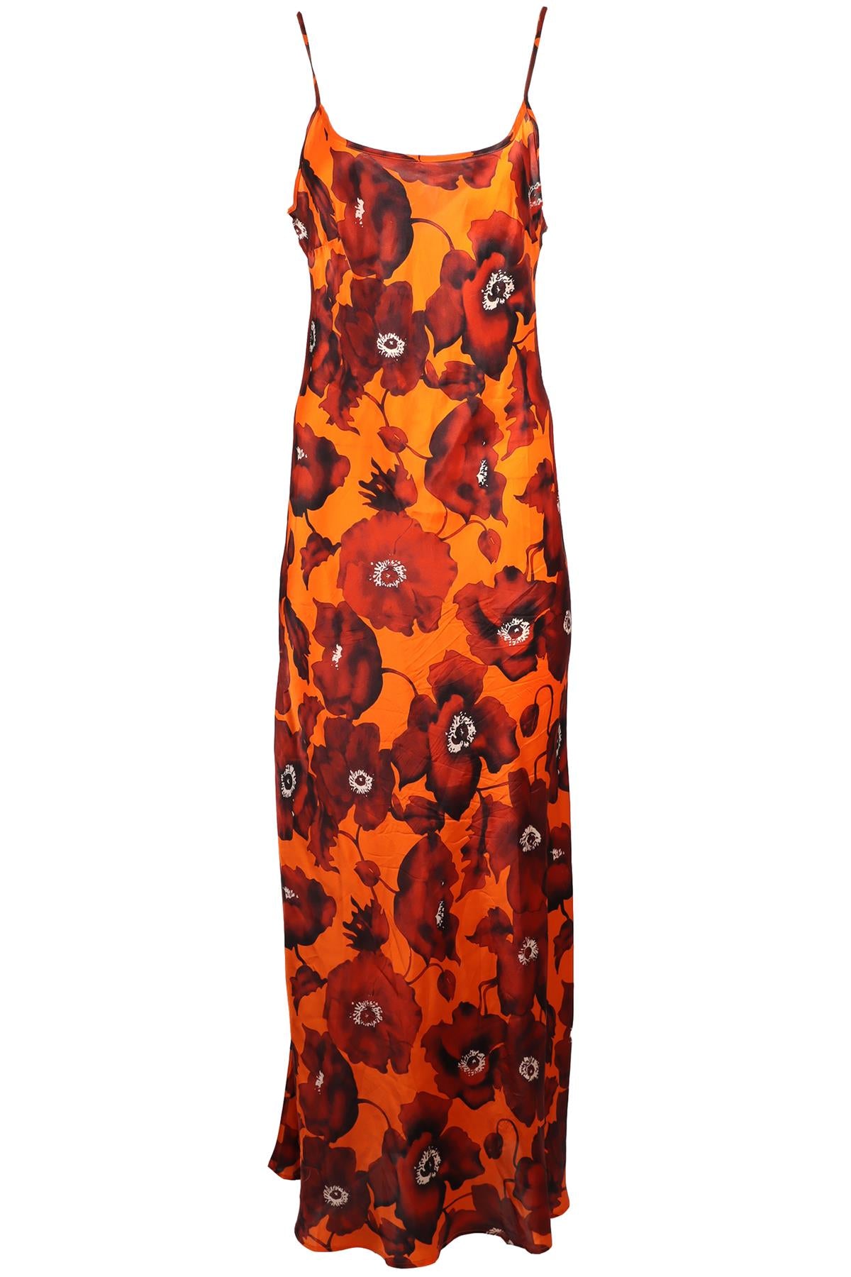 EYWASOULS MALIBU FLORAL PRINT SILK MAXI DRESS XLARGE