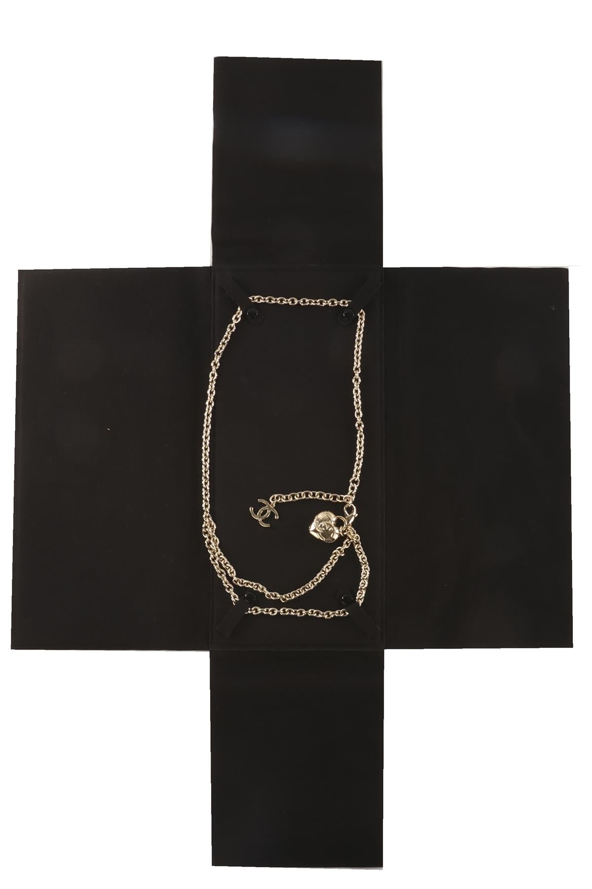 CHANEL GOLD 2022 HEART CHAIN WAIST BELT