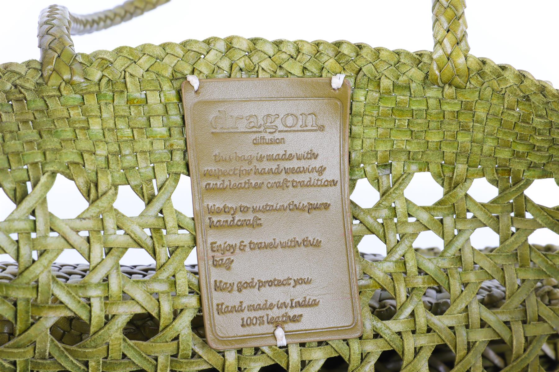 DRAGON DIFFUSION GREEN LEATHER TOTE BAG