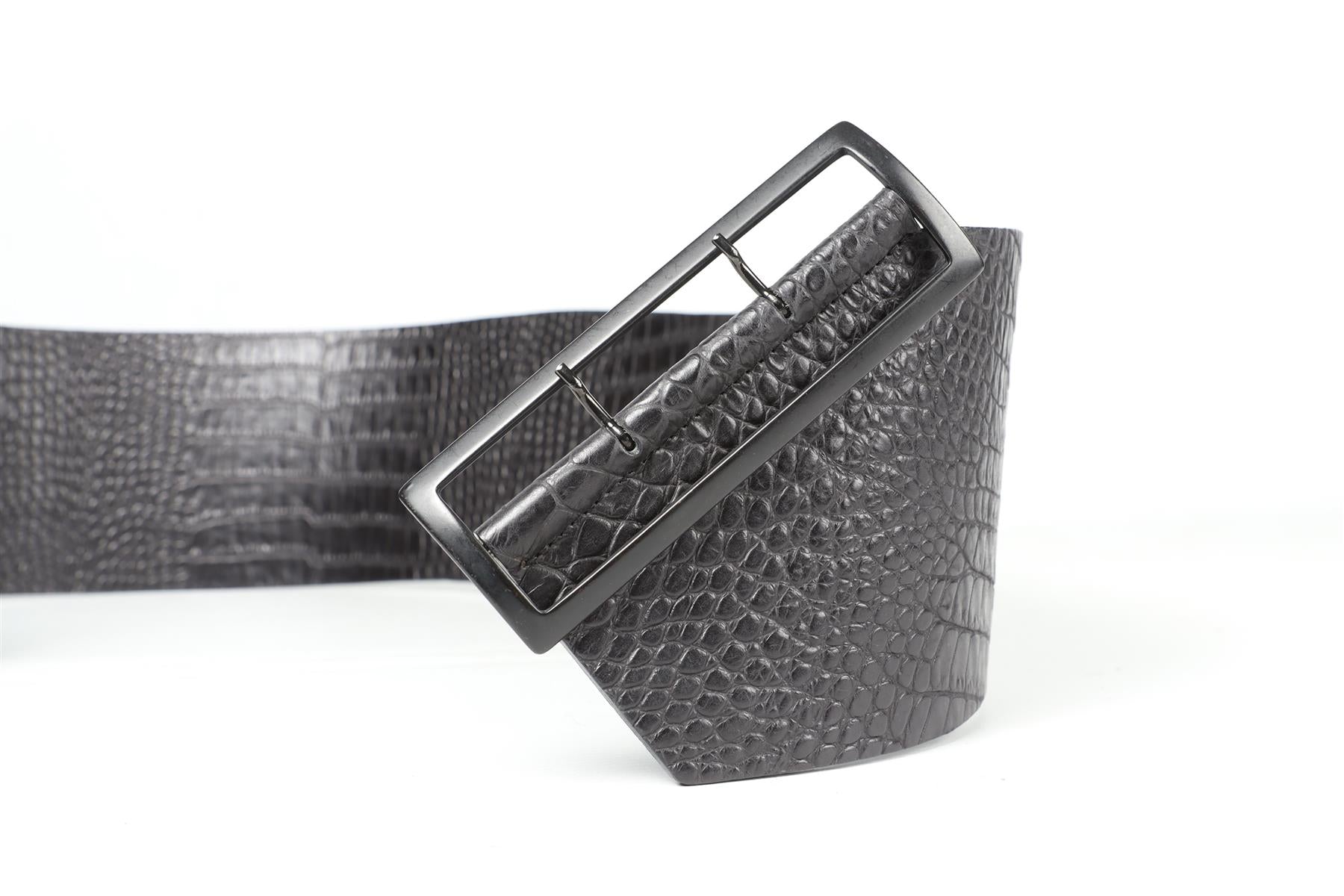 HAIDER ACKERMANN BLACK 2011 LEATHER WAIST BELT SMALL