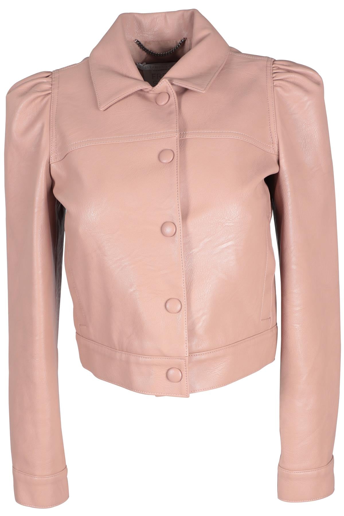 STELLA MCCARTNEY PINK FAUX LEATHER JACKET IT 38 UK 6