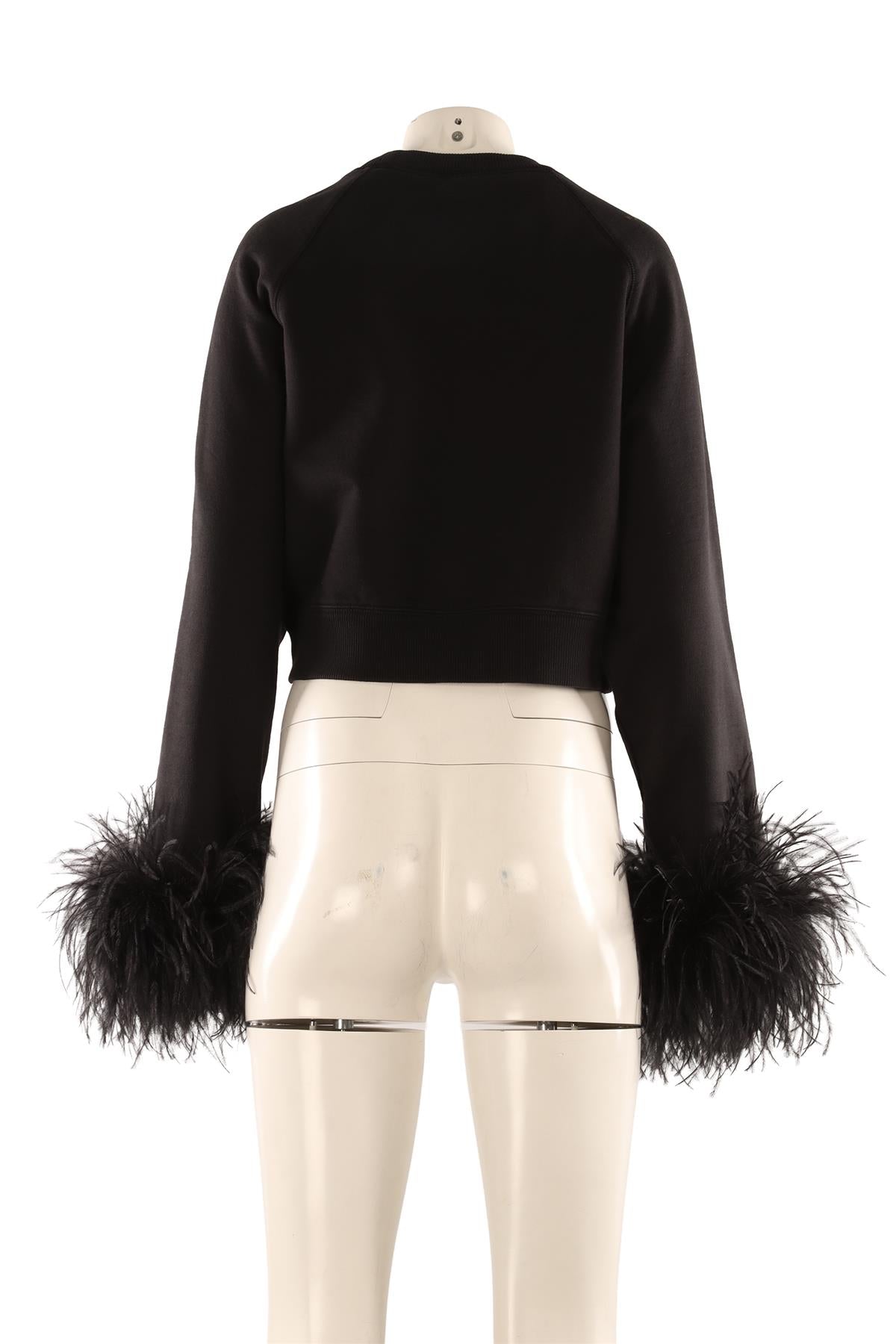PRADA BLACK COTTON SWEATSHIRT SMALL