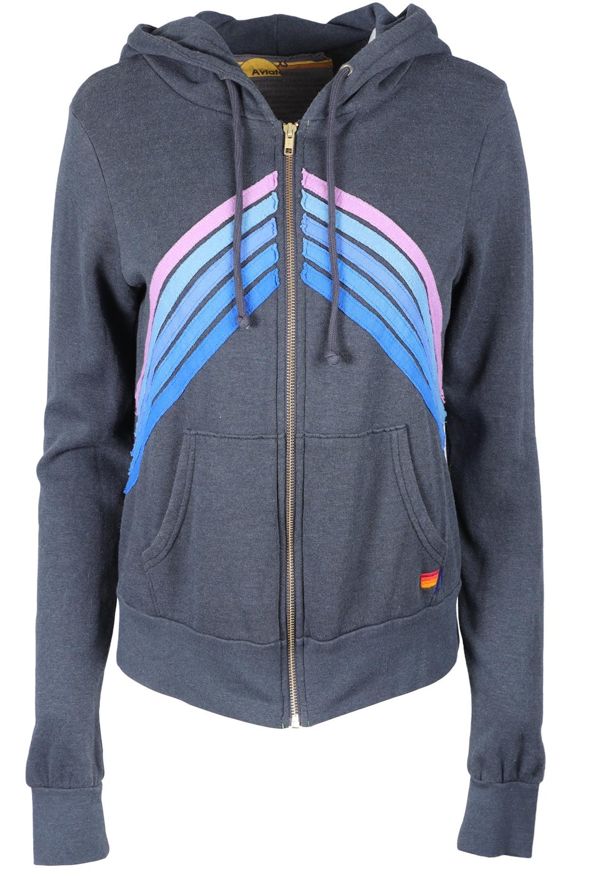 AVIATOR NATION GREY COTTON HOODIE XSMALL