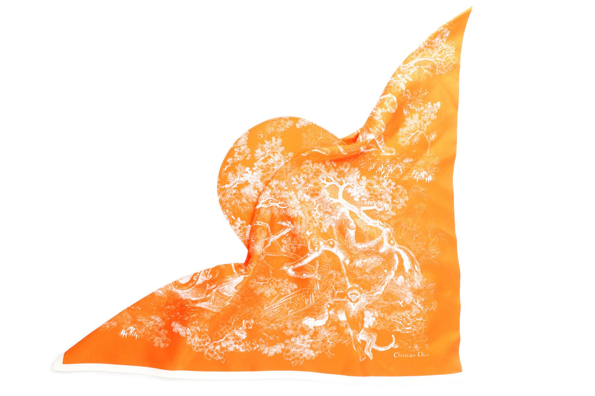 CHRISTIAN DIOR ORANGE TOILE DE JOUY SILK VISOR