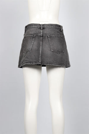 BALENCIAGA BLACK DENIM MINI SKIRT FR 38 UK 10