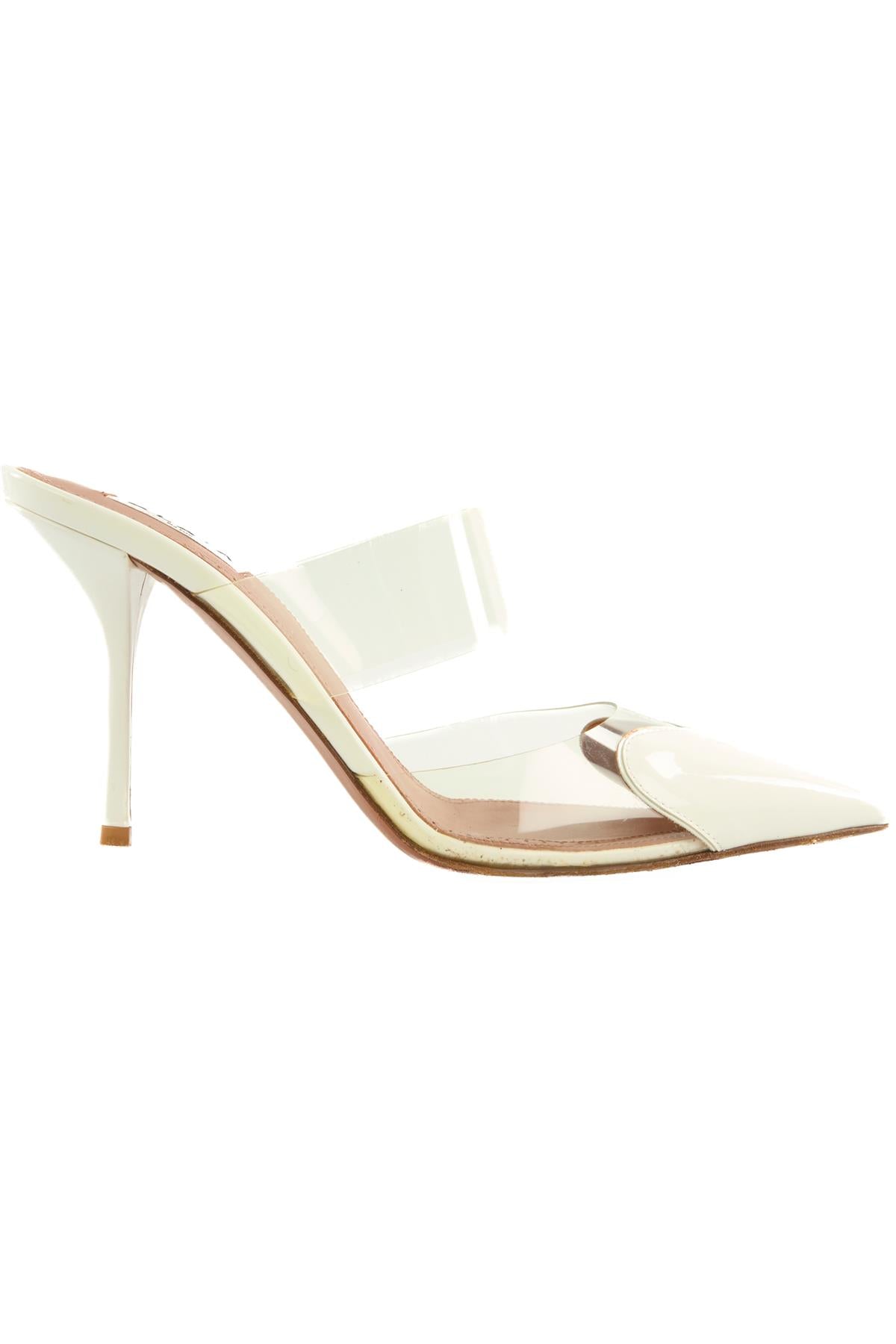 ALAÏA WHITE CŒUR PATENT LEATHER MULES EU 39 UK 6 US 9