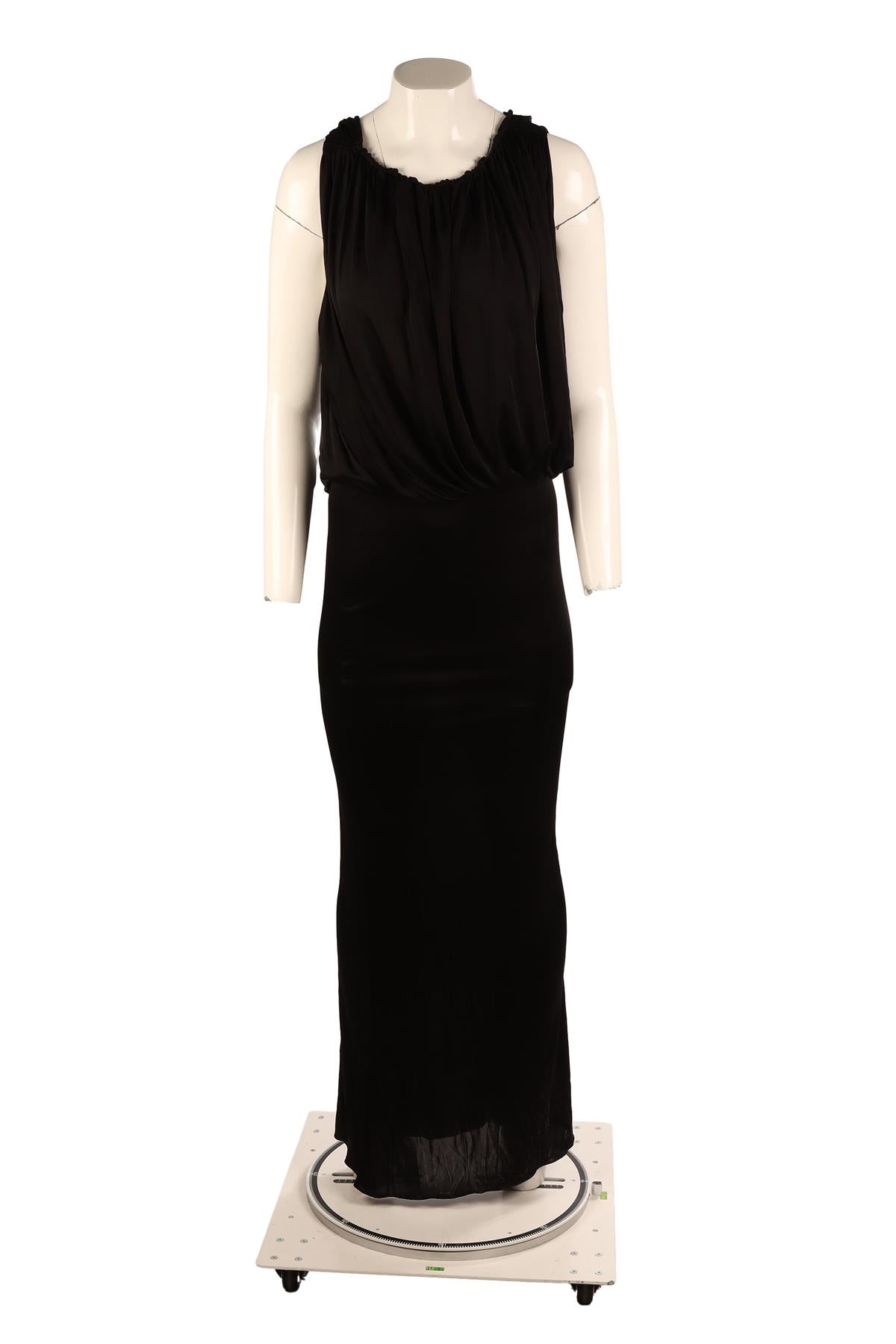 SAINT LAURENT BLACK JERSEY MAXI DRESS FR 36 UK 8
