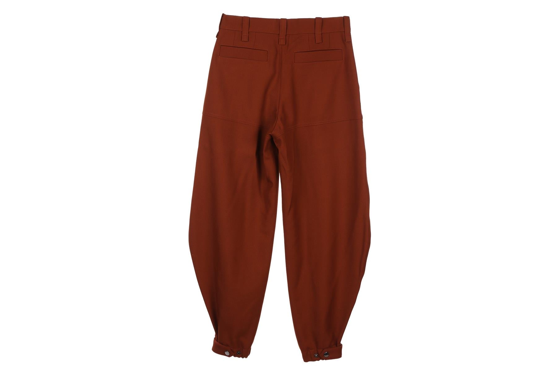 CHLOE BROWN WOOL TAPERED PANTS FR 36 UK 8