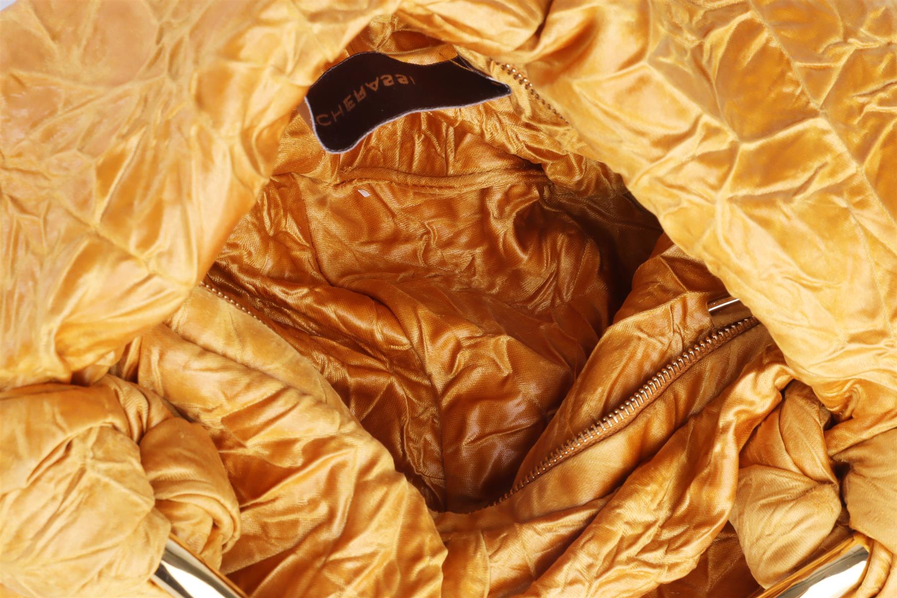SILVIA TCHERASSI GOLD SOFIA SMALL SATIN TOTE BAG