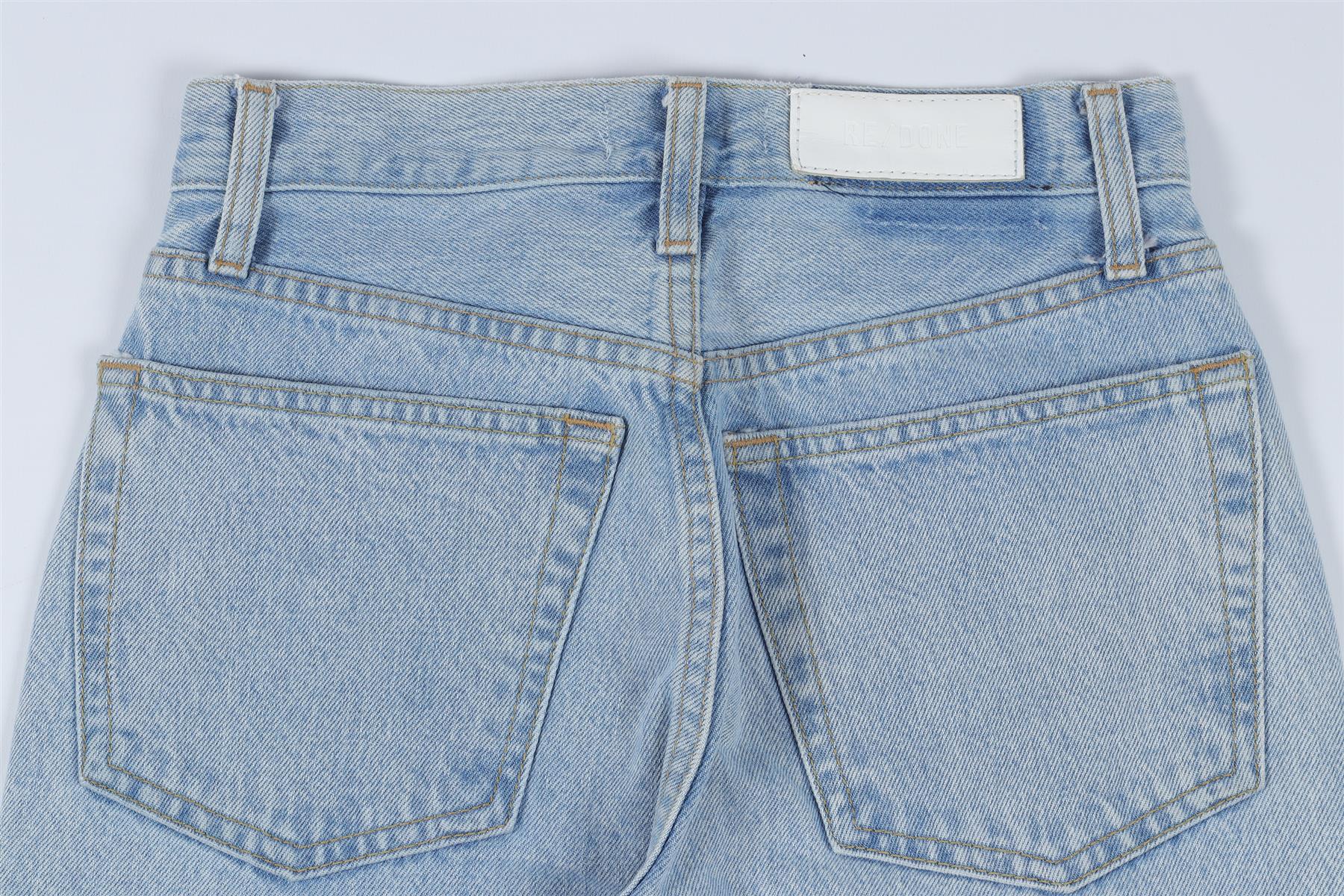 RE/DONE BLUE HIGH RISE STRAIGHT LEG JEANS W24 UK 6