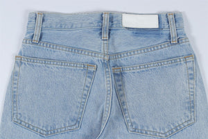 RE/DONE BLUE HIGH RISE STRAIGHT LEG JEANS W24 UK 6