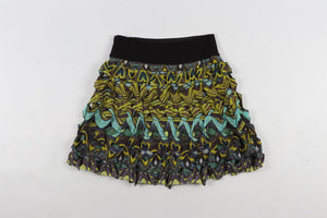 DIANE VON FURSTENBERG GREEN SILK MINI SKIRT US 2 UK 6