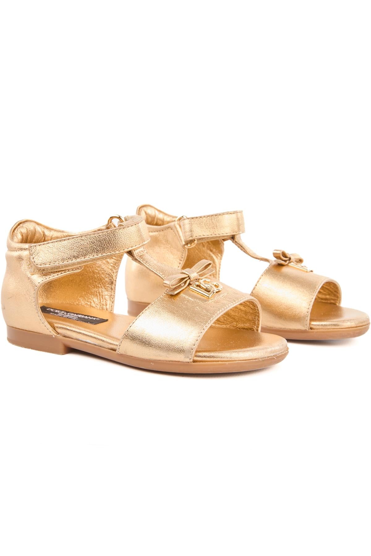 DOLCE & GABBANA GOLD KIDS GIRLS SANDALS EU 24 UK 7 US 8